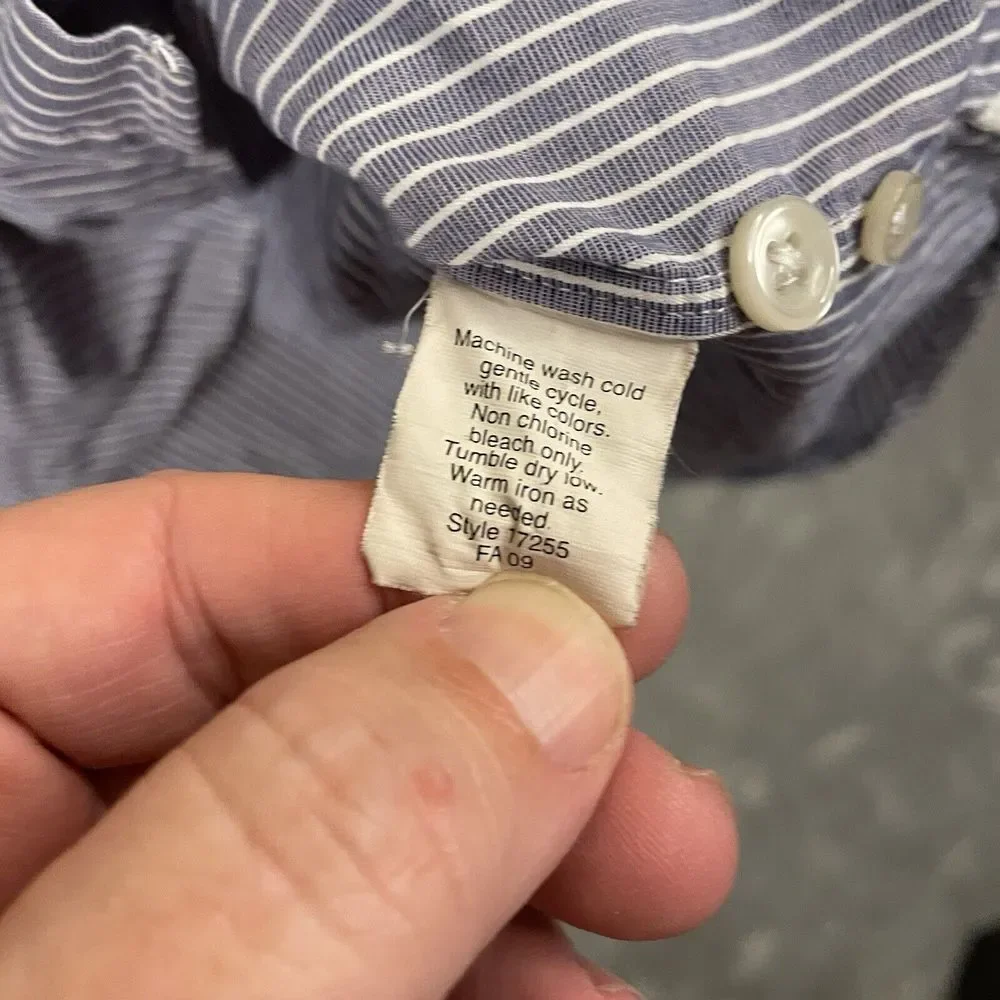 J Crew Shirt Mens M (15-15 1/2) Blue White‎ Stripes Casual Long Sleeve Button Up